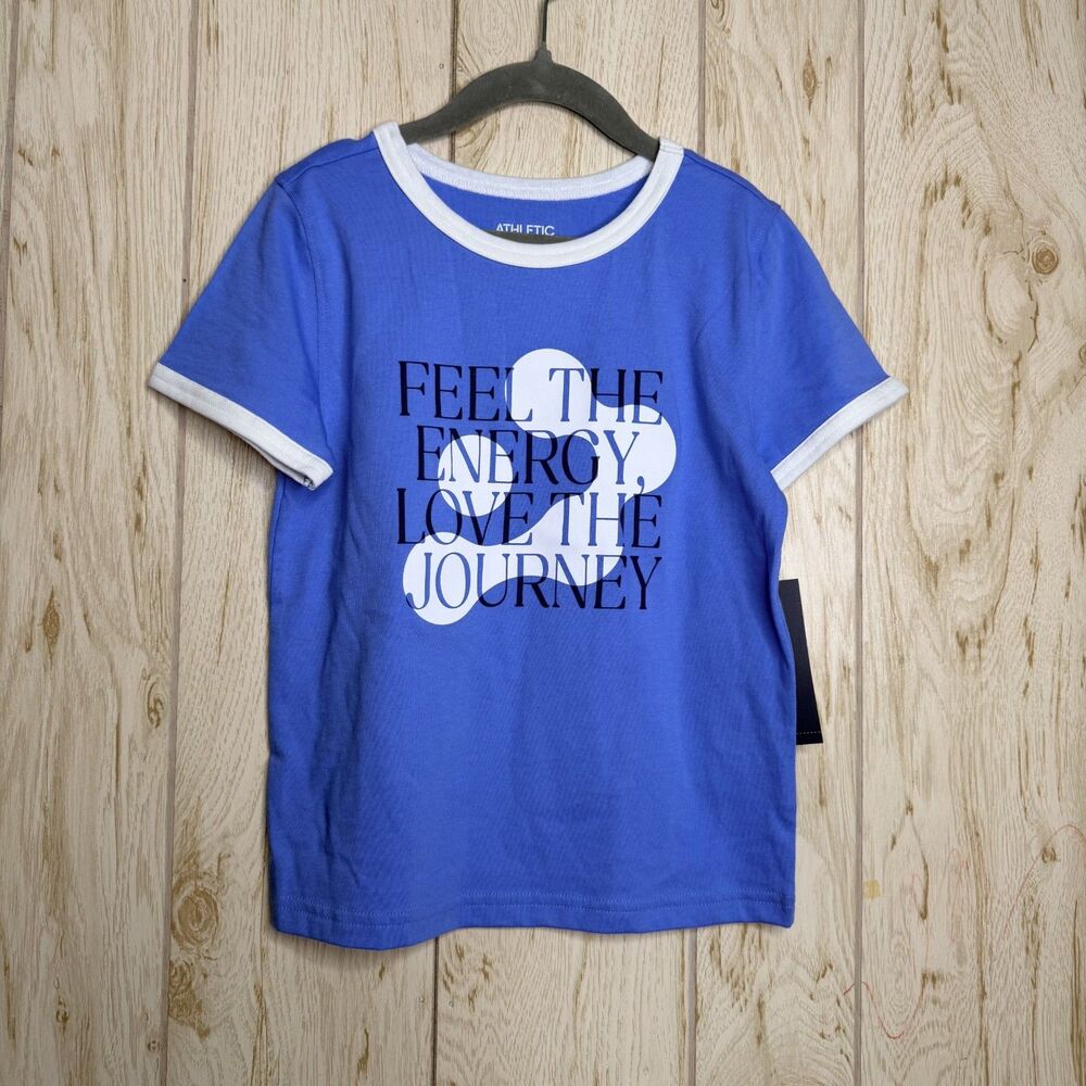 Athletic Works Girls Active Graphic Tee with Short Sleeves